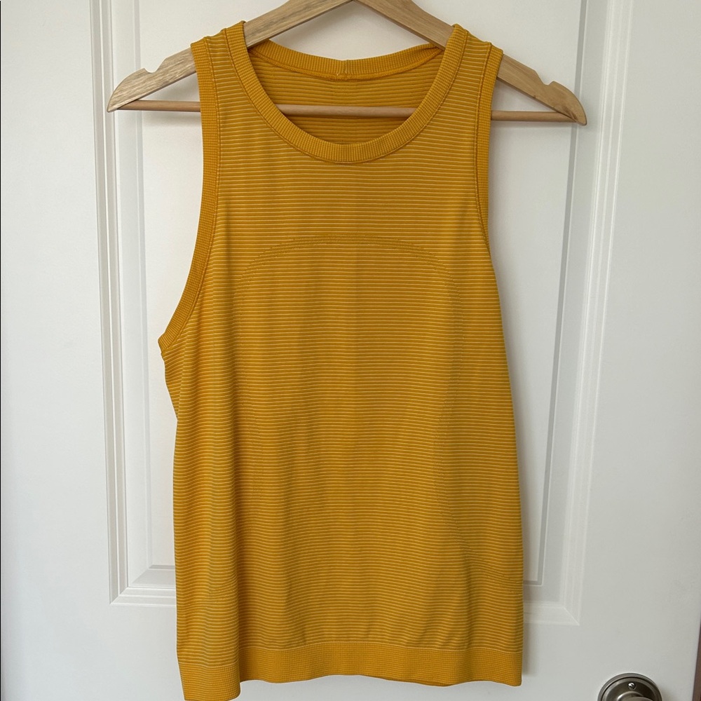 Lululemon Swiftly Breeze yellow stripe tank, 6